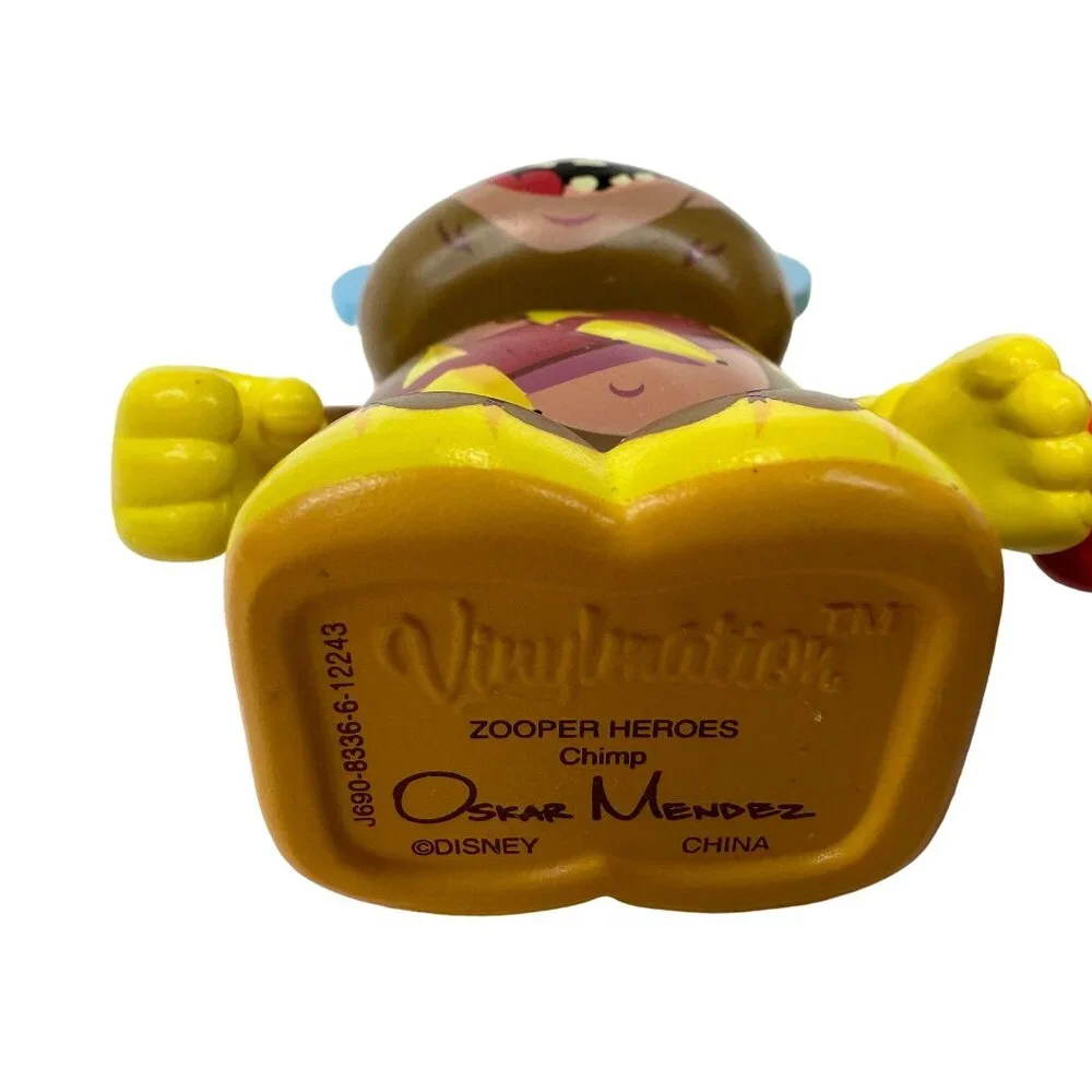 Disney Vinylmation Zooper Heroes Set Of 4 Chimp Rhinos Astronaut & Striped Mouse